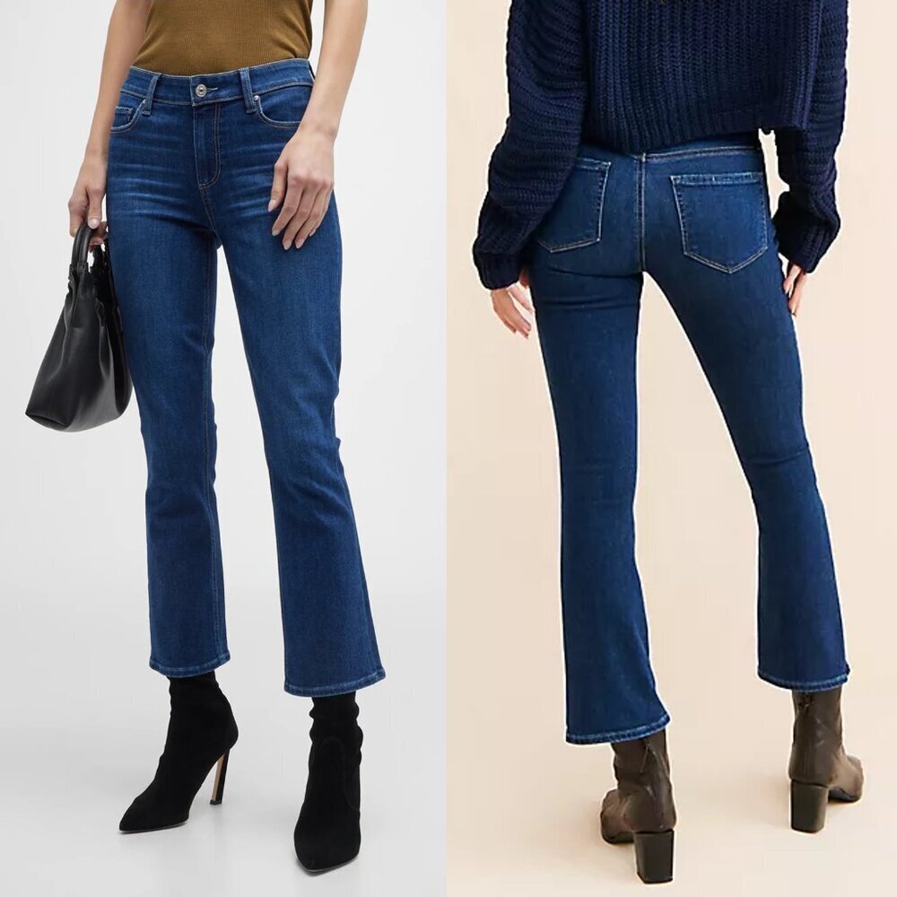 PAIGE Shelby Low-Rise Crop Flared Jeans In Portrait Size 26